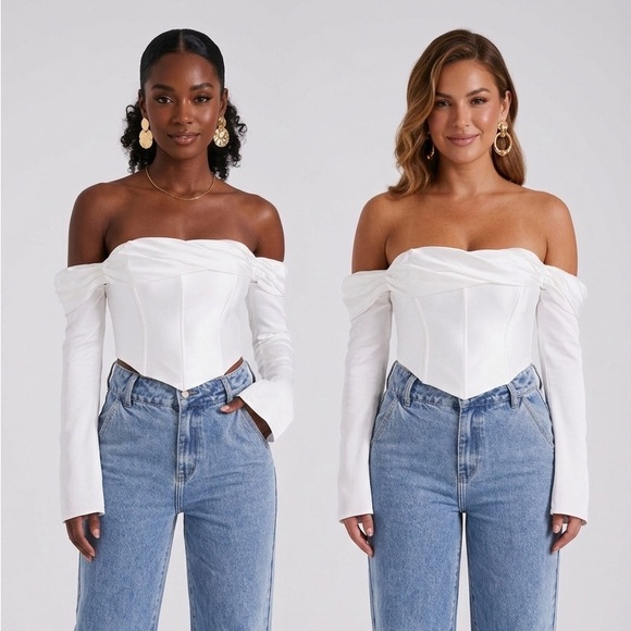 Meshki Giselle Satin Off Shoulder Top - White
Size: M - Picture 3 of 3